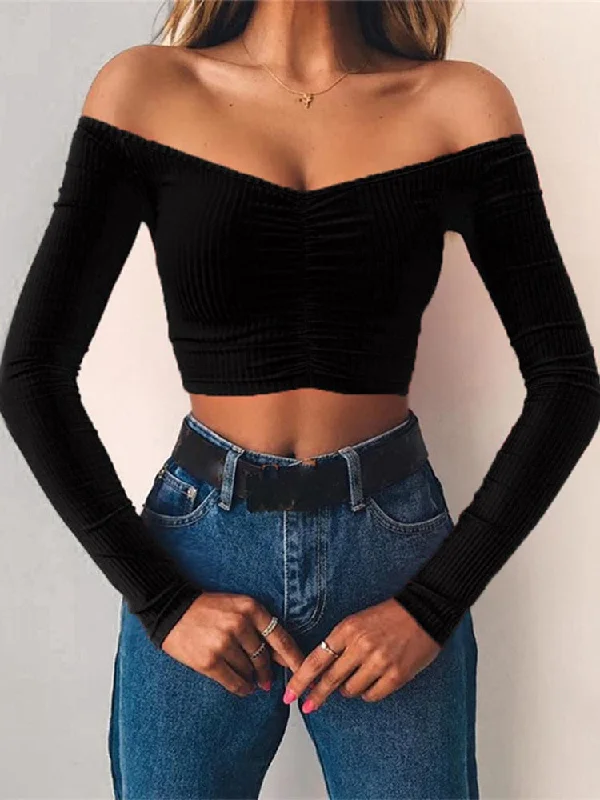 Women Off Shoulder Tees Tops