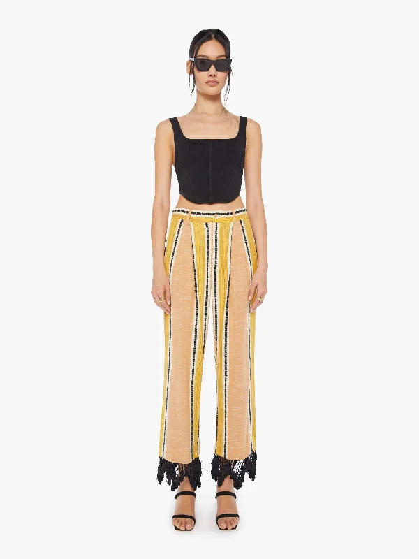 Alix Of Bohemia Collete Stripe Fringe Pant - Ivory Sun