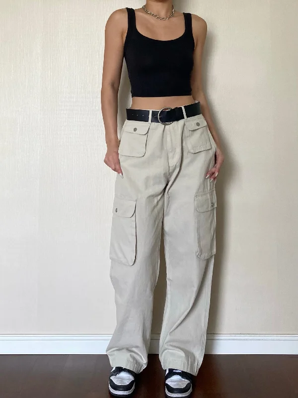 Bailey Vintage Straight Leg High Waist Multi-pocket Cargo Pants