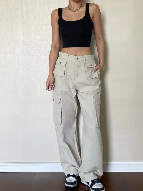 Bailey Vintage Straight Leg High Waist Multi-pocket Cargo Pants