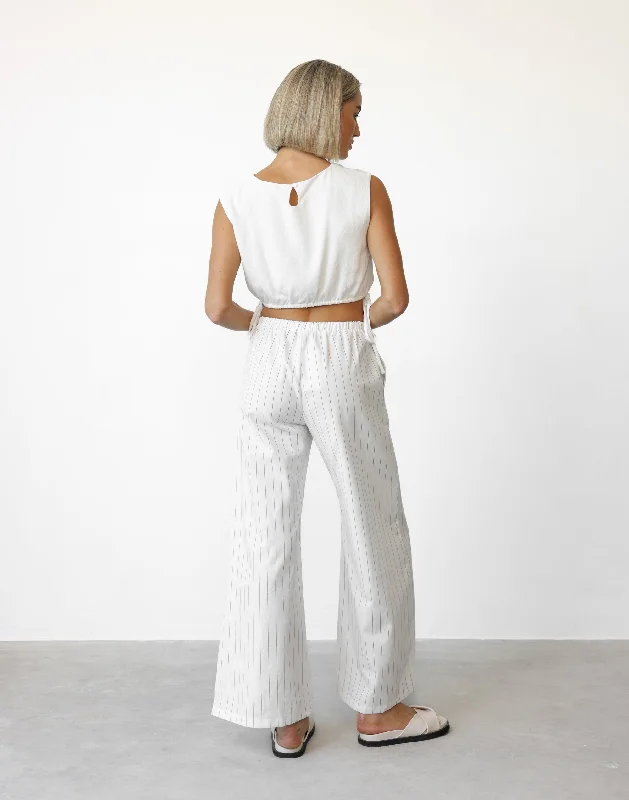 Charlie Pants (White Pinstripe)