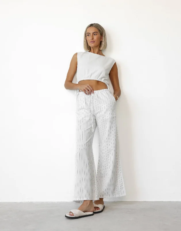 Charlie Pants (White Pinstripe)