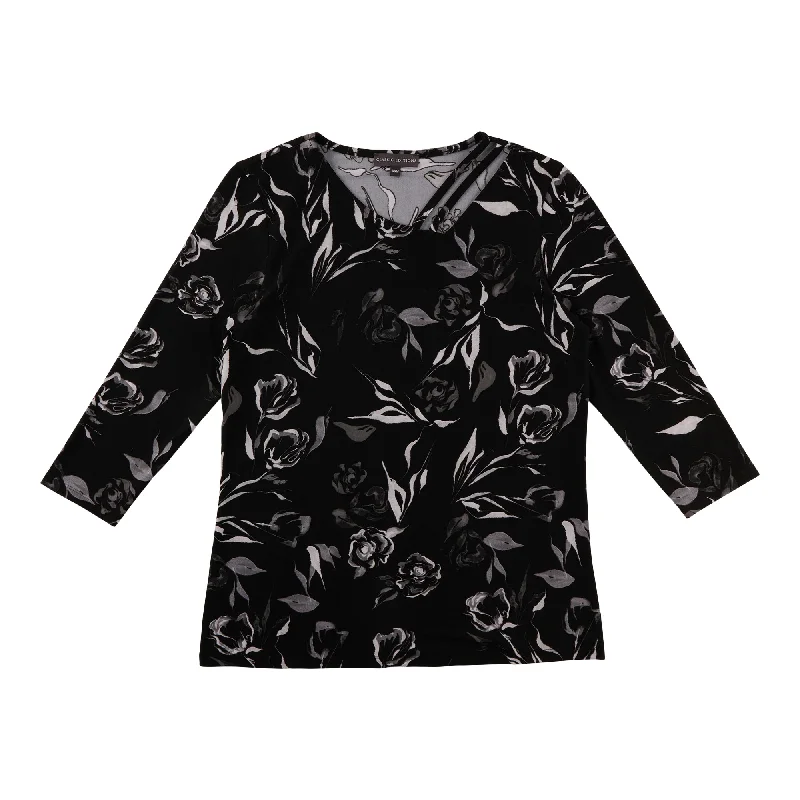 Classic Editions Women's Printed 3/4 Sleeve Top