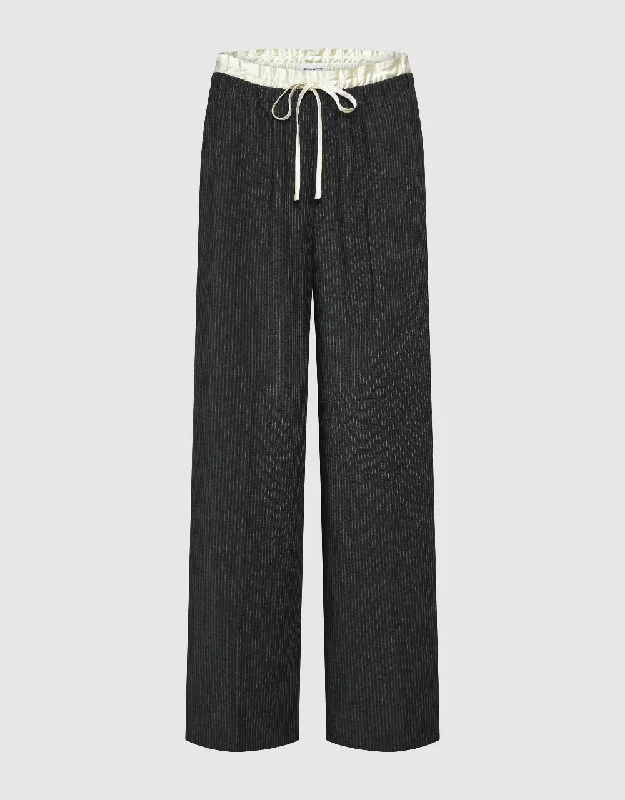 Drawstring Waist Straight Pants