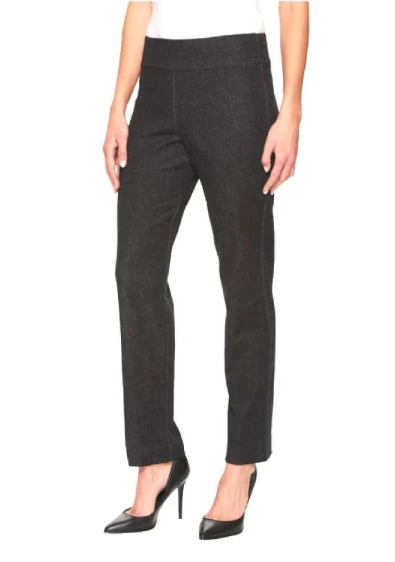 Krazy Larry Black Denim Pull-On Ankle Pants