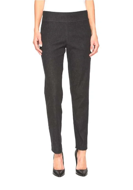 Krazy Larry Black Denim Pull-On Ankle Pants