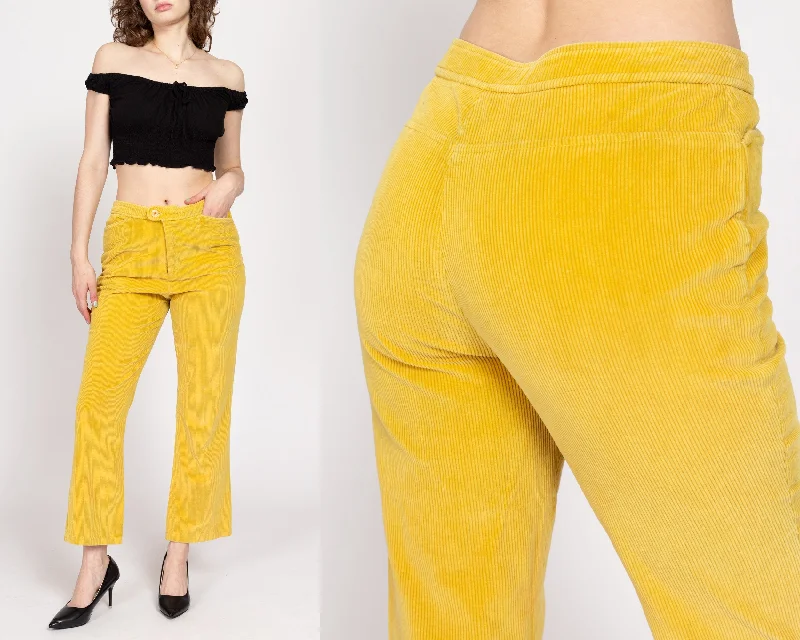 Medium 70s Yellow Corduroy Kick Flare Pants