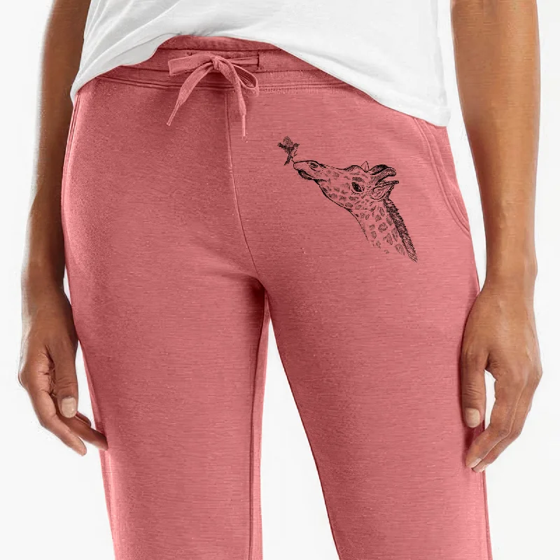 Northern Giraffe - Giraffa camelopardalis - Women's Cali Wave Jogger Sweatpants