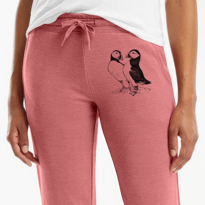 Atlantic Puffins Pair - Fratercula arctica - Women's Cali Wave Jogger Sweatpants