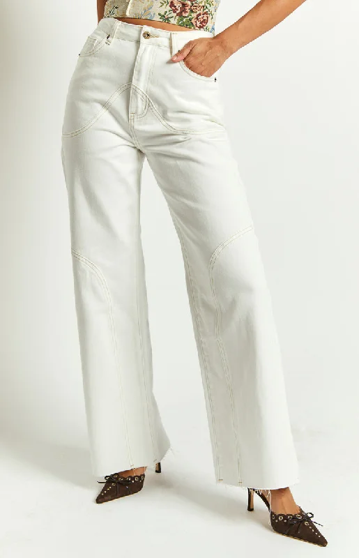 Sindney High Rise Cream Slouch Jeans